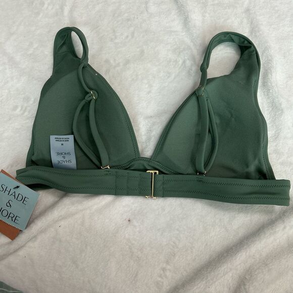 Shade & Shore Green Plunging Bikini Top – Size Medium (NWT) - Picture 2 of 5
